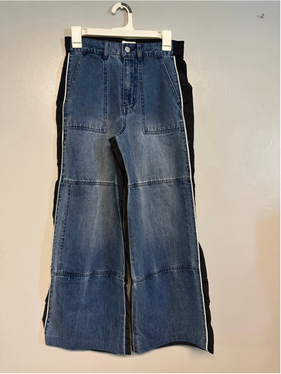 PacSun Denim - Women's PacSun Wide Leg Jeans XS Blue Black denim nylon Y2K high-rise baggy